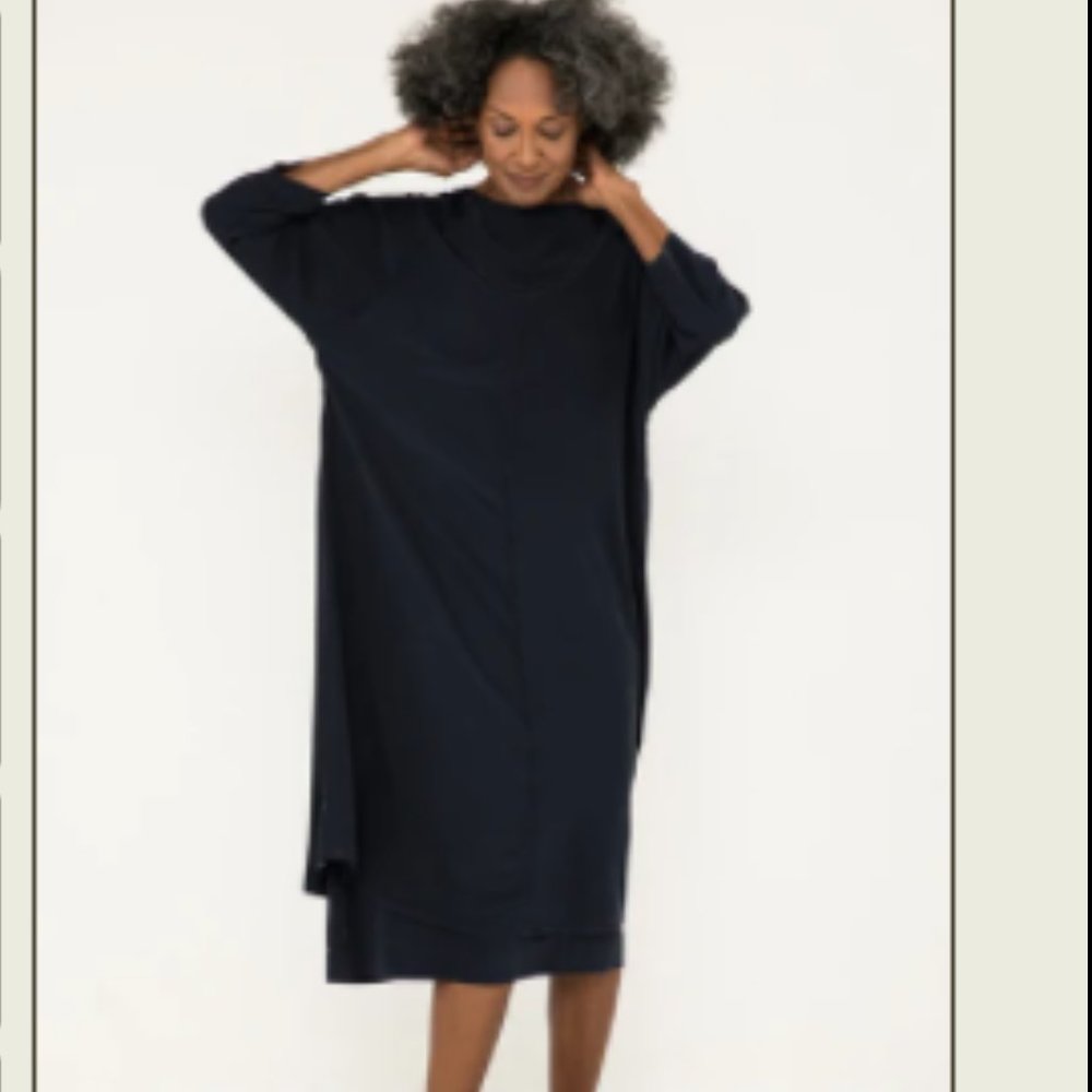 Elizabeth Suzann Artist Dress Navy Silk OSP Like New